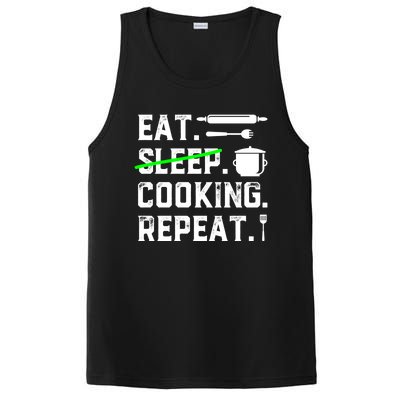 Eat Sleep Cooking Repeat No Sleep Cooking Chef Culinary Cook Gift PosiCharge Competitor Tank