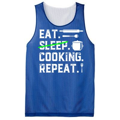 Eat Sleep Cooking Repeat No Sleep Cooking Chef Culinary Cook Gift Mesh Reversible Basketball Jersey Tank