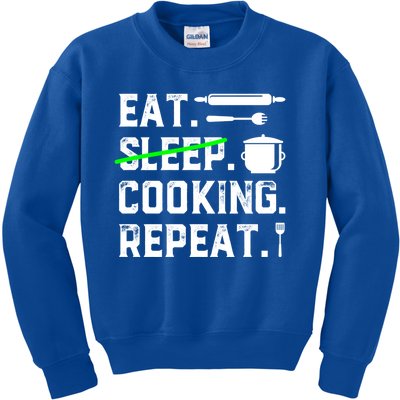 Eat Sleep Cooking Repeat No Sleep Cooking Chef Culinary Cook Gift Kids Sweatshirt