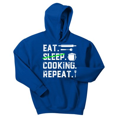 Eat Sleep Cooking Repeat No Sleep Cooking Chef Culinary Cook Gift Kids Hoodie