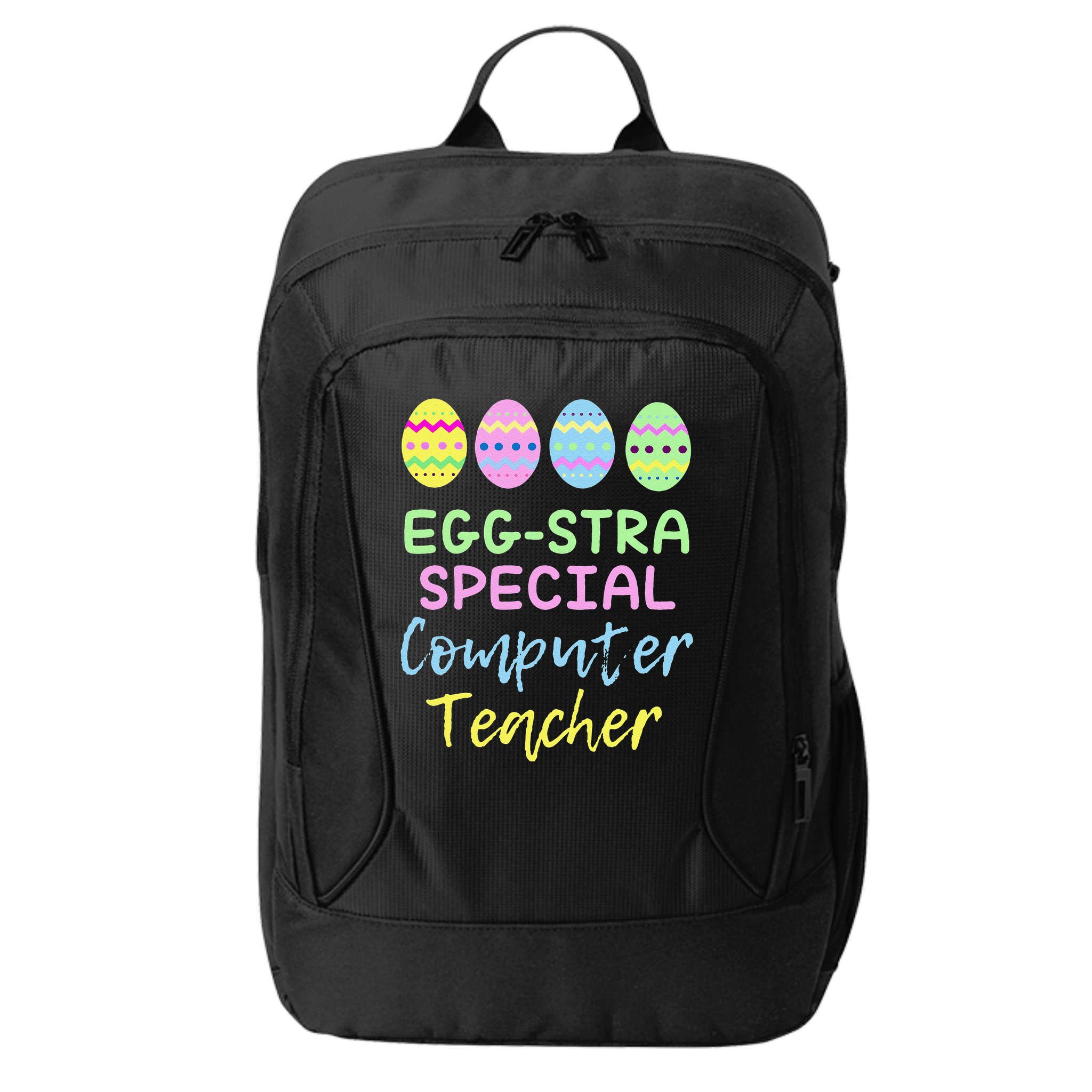 Eggstra Special Computer Teacher Easter Christmas City Backpack