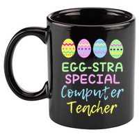 Eggstra Special Computer Teacher Easter Christmas 11oz C Handle Ceramic Mug