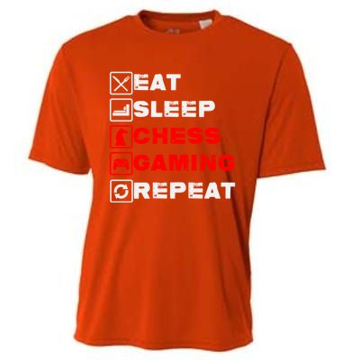 Eat Sleep Chess Gaming Repeat Funny Chess And Gaming Lover Great Gift Cooling Performance Crew T-Shirt