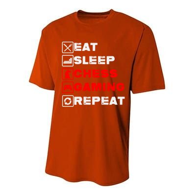 Eat Sleep Chess Gaming Repeat Funny Chess And Gaming Lover Great Gift Performance Sprint T-Shirt