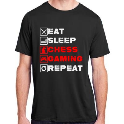 Eat Sleep Chess Gaming Repeat Funny Chess And Gaming Lover Great Gift Adult ChromaSoft Performance T-Shirt