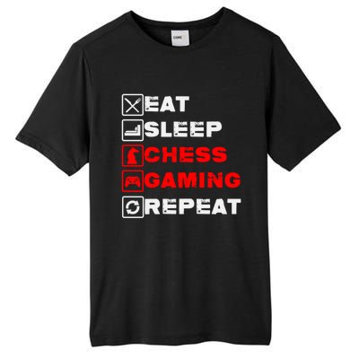 Eat Sleep Chess Gaming Repeat Funny Chess And Gaming Lover Great Gift Tall Fusion ChromaSoft Performance T-Shirt