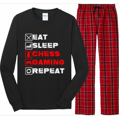 Eat Sleep Chess Gaming Repeat Funny Chess And Gaming Lover Great Gift Long Sleeve Pajama Set