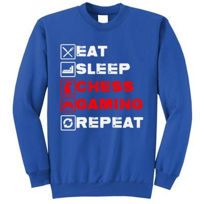 Eat Sleep Chess Gaming Repeat Funny Chess And Gaming Lover Great Gift Sweatshirt