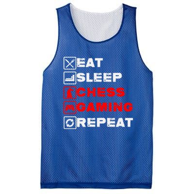 Eat Sleep Chess Gaming Repeat Funny Chess And Gaming Lover Great Gift Mesh Reversible Basketball Jersey Tank