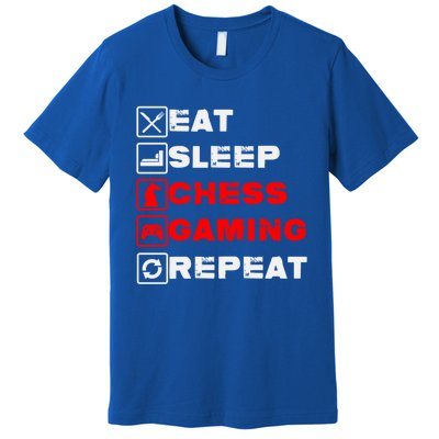 Eat Sleep Chess Gaming Repeat Funny Chess And Gaming Lover Great Gift Premium T-Shirt