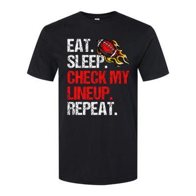 Eat Sleep Check My Lineup Repeat Fantasy Football Softstyle CVC T-Shirt