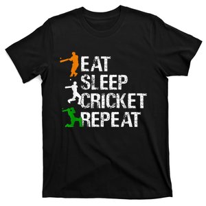 Eat Sleep Cricket Repeat Cricketing Playing Cricket T-Shirt