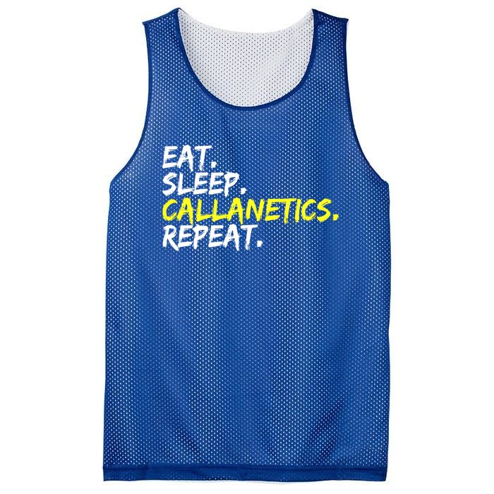 Eat Sleep Callanetics Repeat Gymnastik Gym Training Outfit Gift Mesh Reversible Basketball Jersey Tank