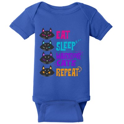 Eat Sleep Cat Warrior Repeat Cat Warrior Love Cats Gift Baby Bodysuit