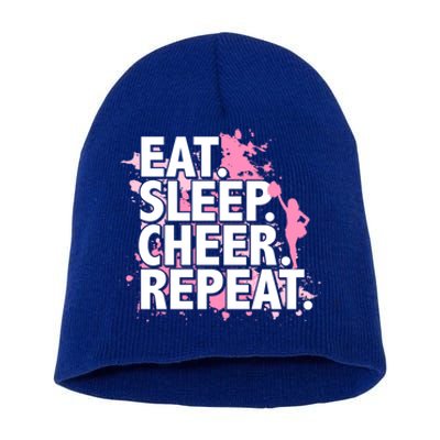 Eat Sleep Cheer Repeat Great Gift Short Acrylic Beanie