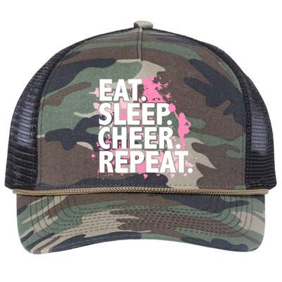 Eat Sleep Cheer Repeat Great Gift Retro Rope Trucker Hat Cap