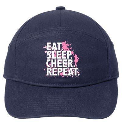 Eat Sleep Cheer Repeat Great Gift 7-Panel Snapback Hat