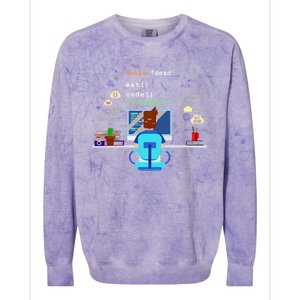 Eat Sleep Code Computer Science Programming Cute Gift Colorblast Crewneck Sweatshirt