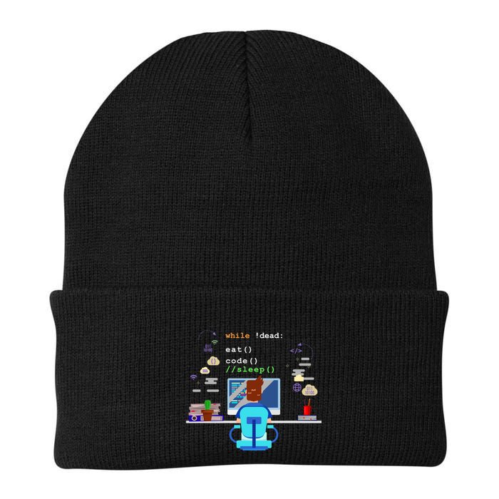 Eat Sleep Code Computer Science Programming Cute Gift Knit Cap Winter Beanie