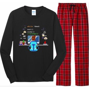 Eat Sleep Code Computer Science Programming Cute Gift Long Sleeve Pajama Set