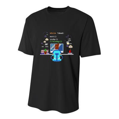 Eat Sleep Code Computer Science Programming Cute Gift Youth Performance Sprint T-Shirt