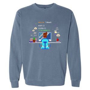 Eat Sleep Code Computer Science Programming Cute Gift Garment-Dyed Sweatshirt