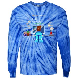 Eat Sleep Code Computer Science Programming Cute Gift Tie-Dye Long Sleeve Shirt