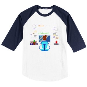 Eat Sleep Code Computer Science Programming Cute Gift Baseball Sleeve Shirt