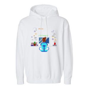 Eat Sleep Code Computer Science Programming Cute Gift Garment-Dyed Fleece Hoodie