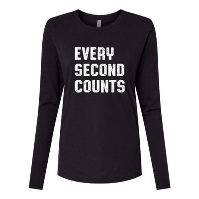 Every Second Counts Womens Cotton Relaxed Long Sleeve T-Shirt