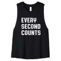 Every Second Counts Women's Racerback Cropped Tank