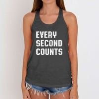 Every Second Counts Women's Knotted Racerback Tank