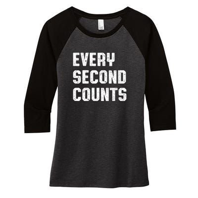 Every Second Counts Women's Tri-Blend 3/4-Sleeve Raglan Shirt