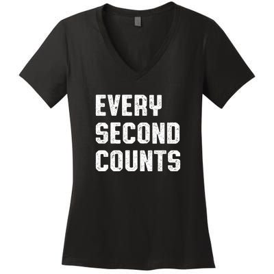 Every Second Counts Women's V-Neck T-Shirt