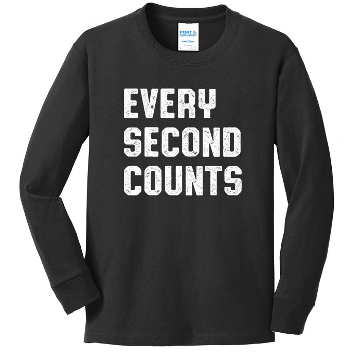 Every Second Counts Kids Long Sleeve Shirt