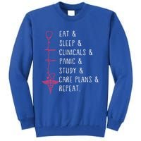 Eat Sleep Clinicals Panic Study Repeat Nurse Sutdent Nurse Funny Gift Tall Sweatshirt