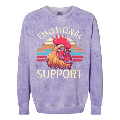 Emotional Support Chicken Cock Colorblast Crewneck Sweatshirt