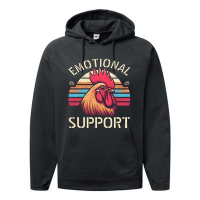 Emotional Support Chicken Cock Performance Fleece Hoodie