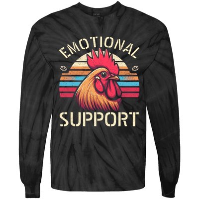 Emotional Support Chicken Cock Tie-Dye Long Sleeve Shirt