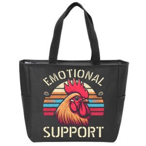 Emotional Support Chicken Cock Zip Tote Bag