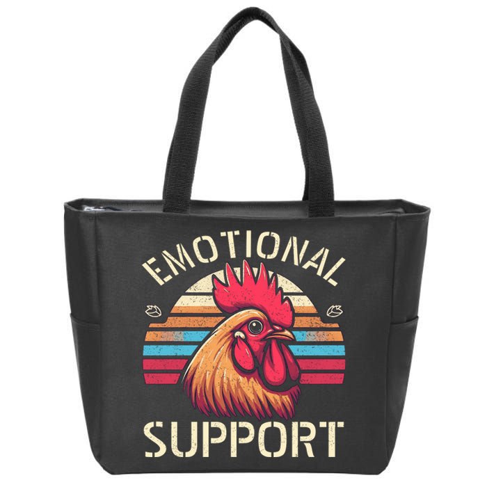 Emotional Support Chicken Cock Zip Tote Bag