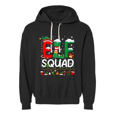 Elf Squad Christmas Family Matching Pajamas Funny Xmas Garment-Dyed Fleece Hoodie