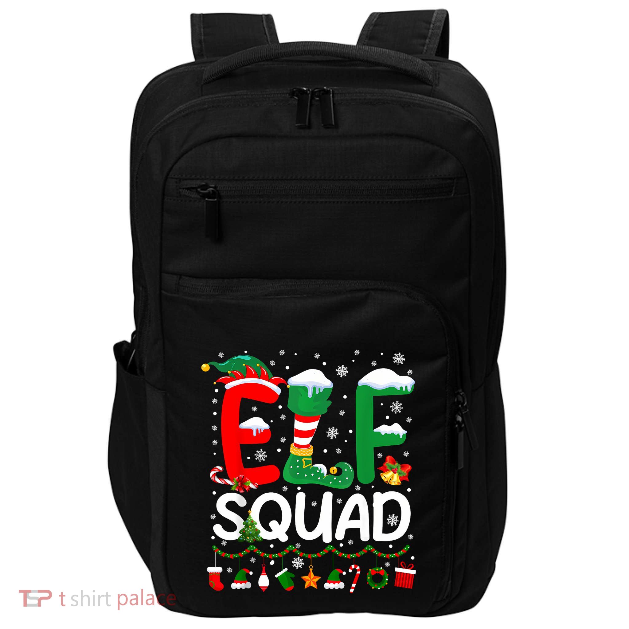 Elf Squad Christmas Family Matching Pajamas Funny Xmas Impact Tech Backpack