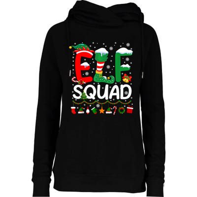 Elf Squad Christmas Family Matching Pajamas Funny Xmas Womens Funnel Neck Pullover Hood
