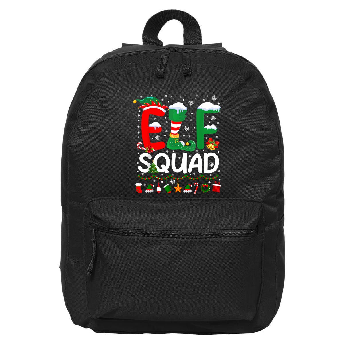 Elf Squad Christmas Family Matching Pajamas Funny Xmas 16 in Basic Backpack