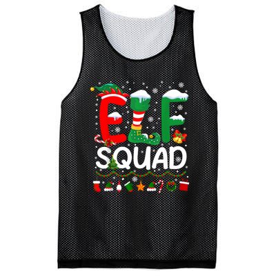 Elf Squad Christmas Family Matching Pajamas Funny Xmas Mesh Reversible Basketball Jersey Tank