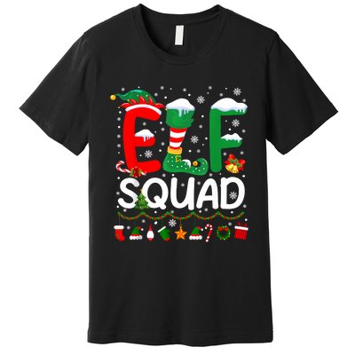 Elf Squad Christmas Family Matching Pajamas Funny Xmas Premium T-Shirt