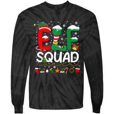 Elf Squad Christmas Family Matching Pajamas Funny Xmas Tie-Dye Long Sleeve Shirt