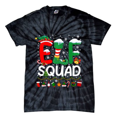 Elf Squad Christmas Family Matching Pajamas Funny Xmas Tie-Dye T-Shirt