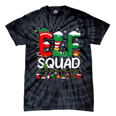 Elf Squad Christmas Family Matching Pajamas Funny Xmas Tie-Dye T-Shirt